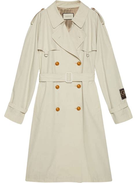 gucci cream trench coat|Gucci leather trench coat.